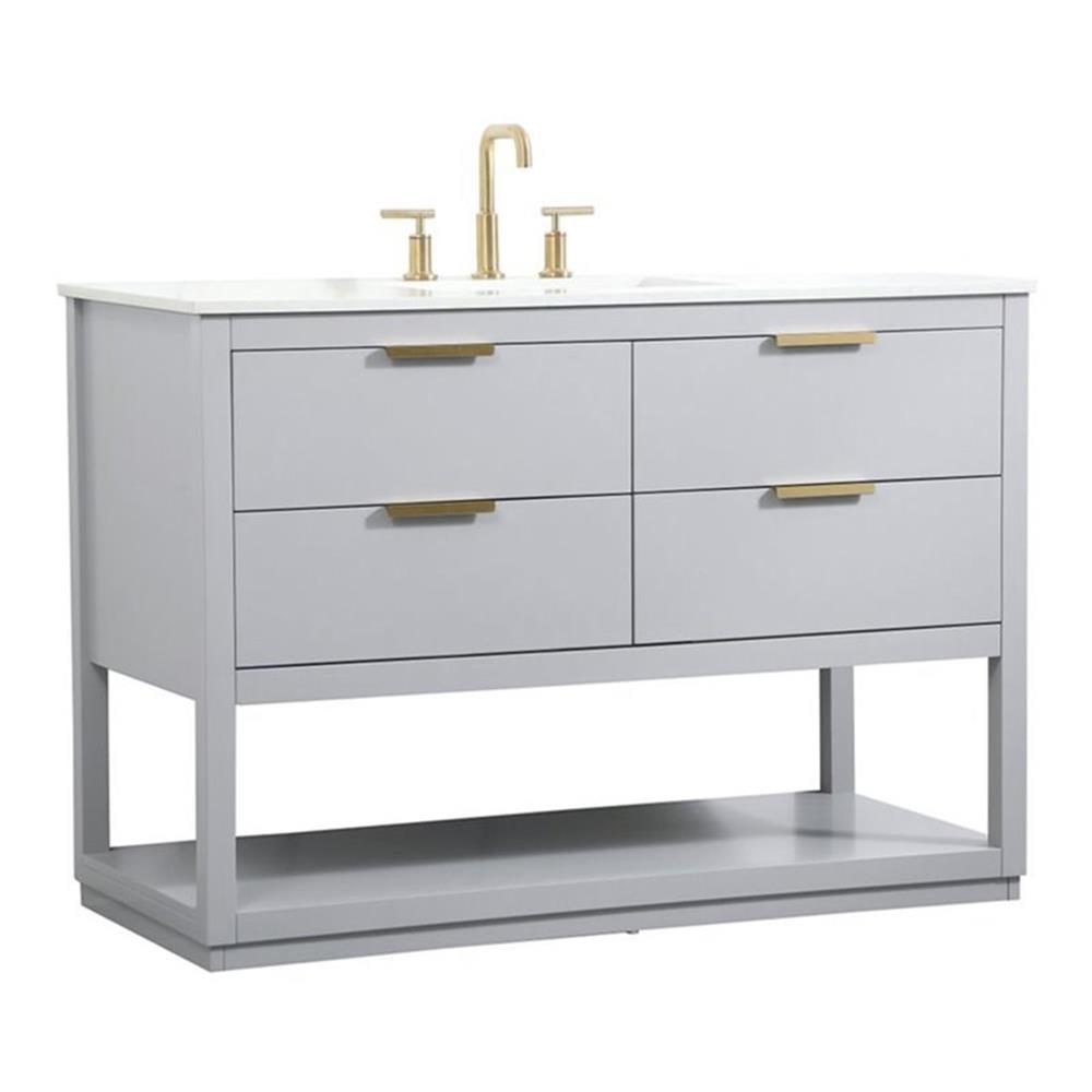 Larkin 48'' Single Bathroom Vanity with Quartz Top