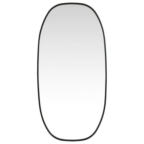 Elegant Lighting Metal Frame Oval Mirror 24x48 Inch in Black