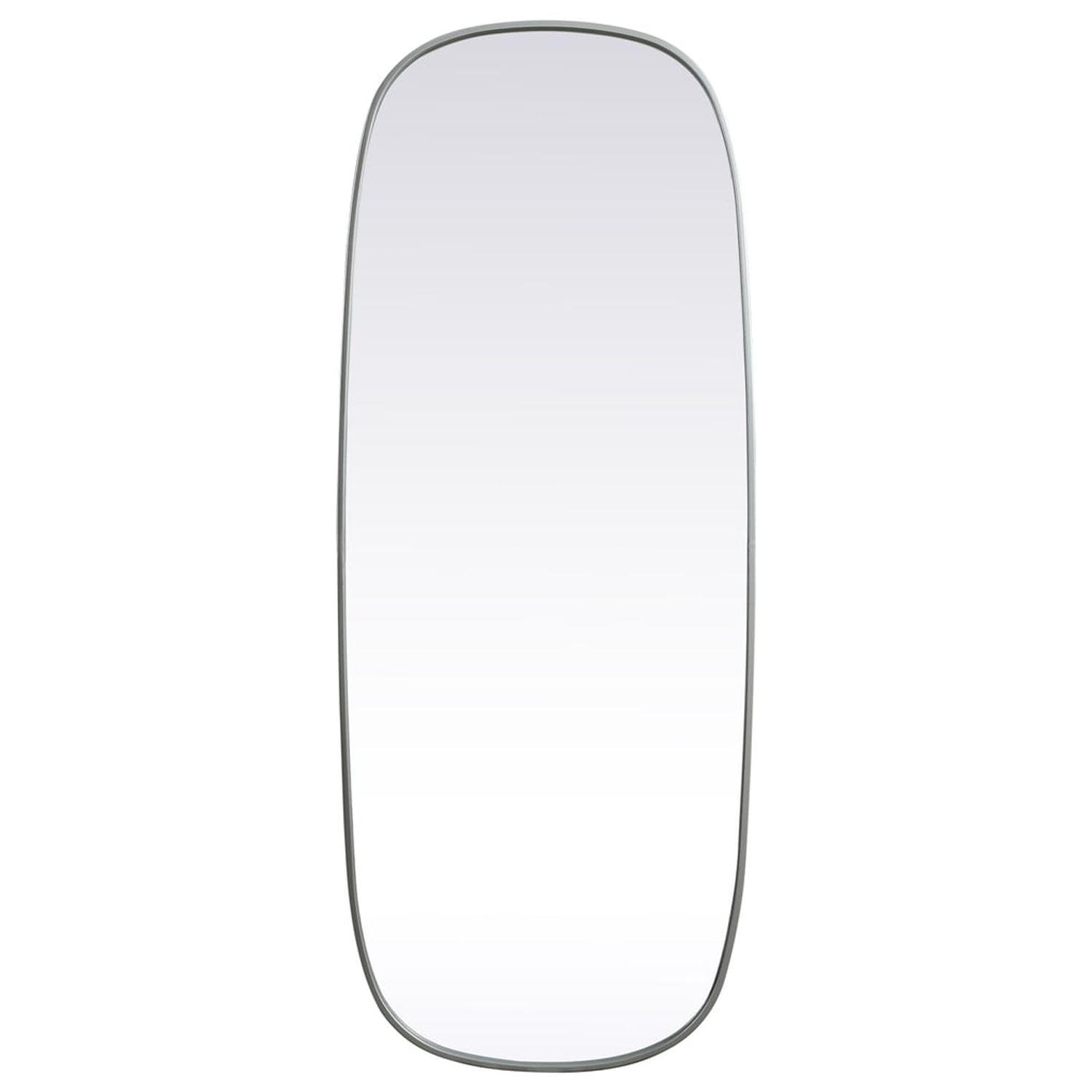 Elegant Lighting Metal Frame Oval Mirror 24x60 Inch in Silver