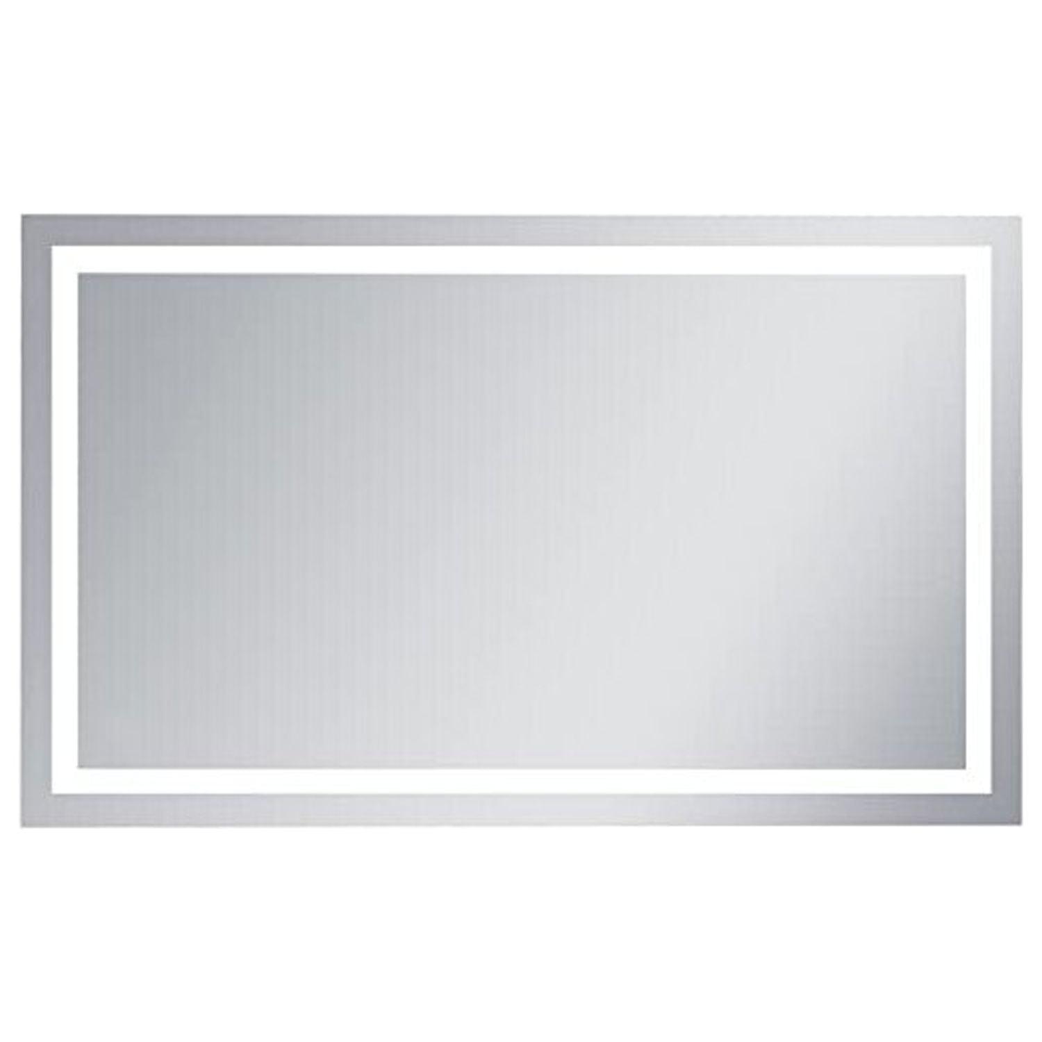 Nova 36" x 60" Silver Rectangular LED Mirror with Dimmable Light and Defrosting System