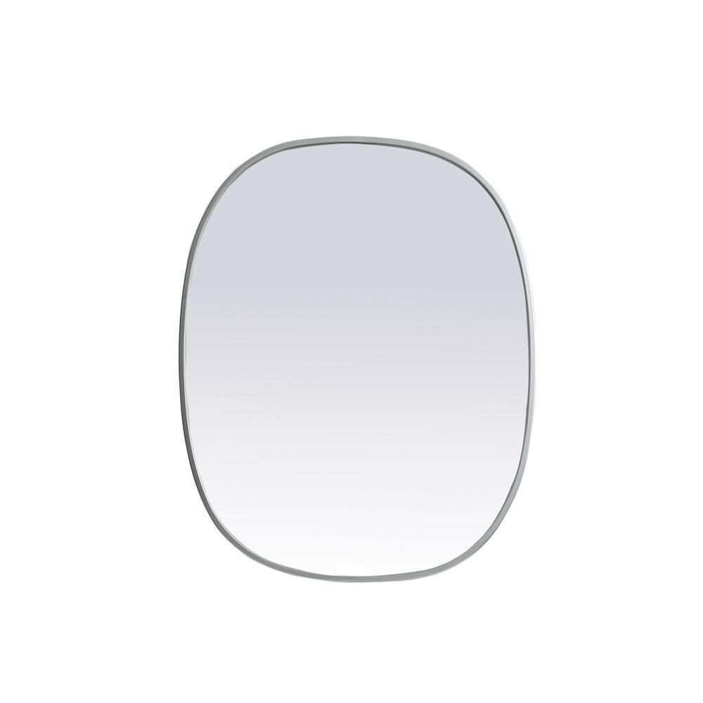 Elegant Decor Brynn Oval Modern MDF Wood/Iron Mirror, 24x40 Inch, Brass