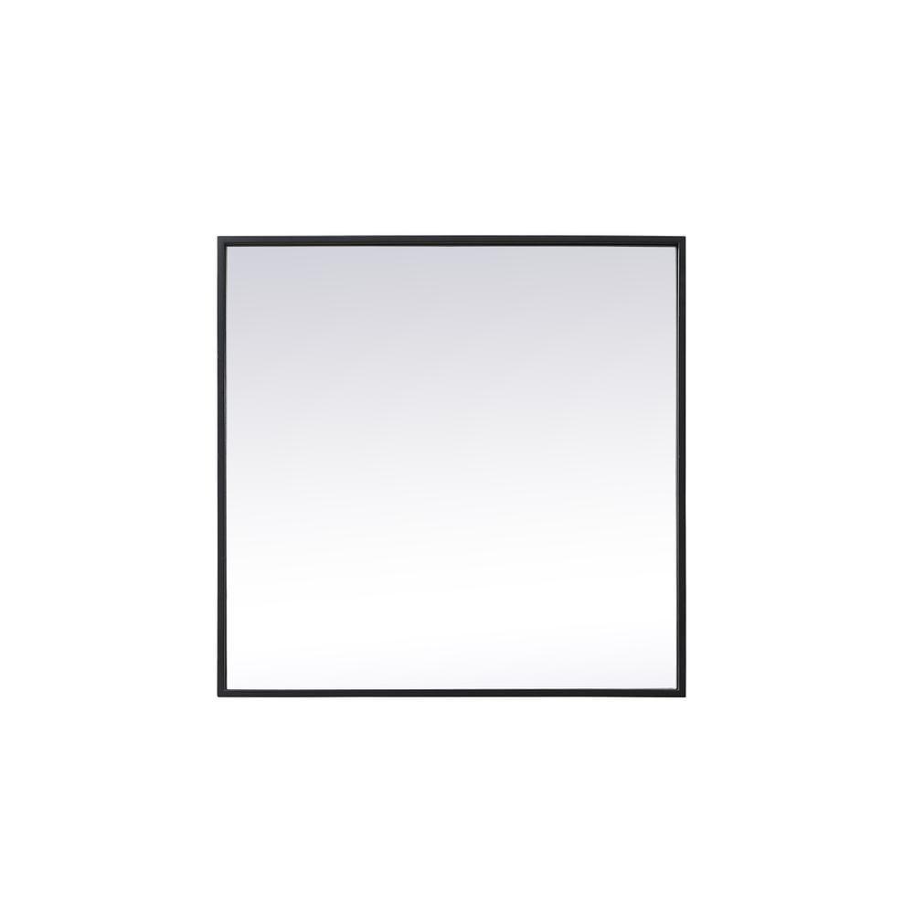 Elegant Lighting Metal Frame Square Mirror 24 inch in Black