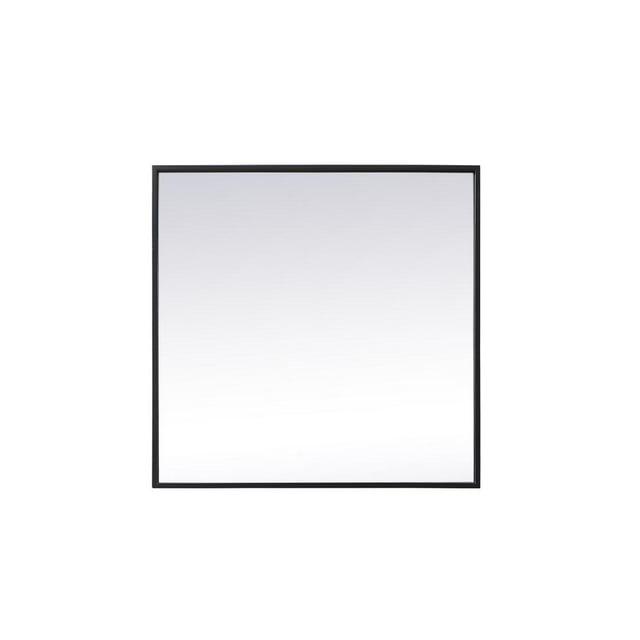 Elegant Lighting Metal Frame Square Mirror 24 inch in Black