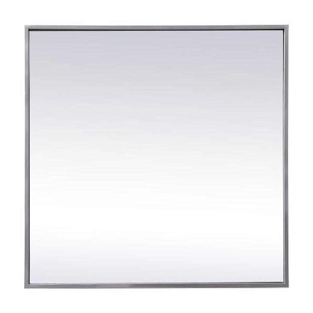Elegant Lighting Metal Frame Square Mirror 24 inch in Silver