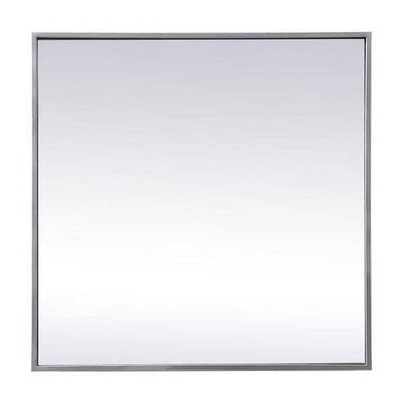 Elegant Lighting Metal Frame Square Mirror 24 inch in Silver