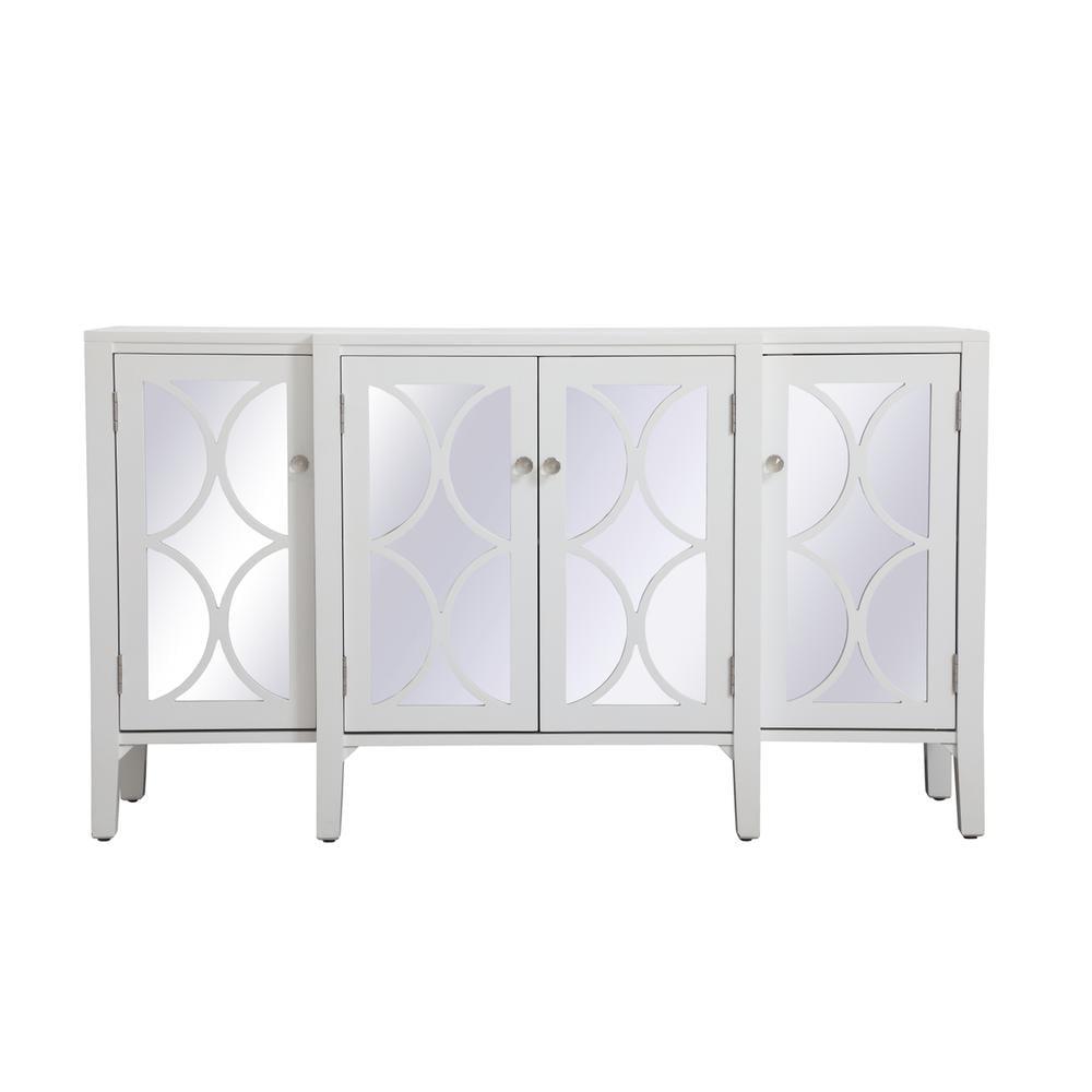 Elegant Decor Modern 4 Door 60" Accent Sideboard in Hand Painted White