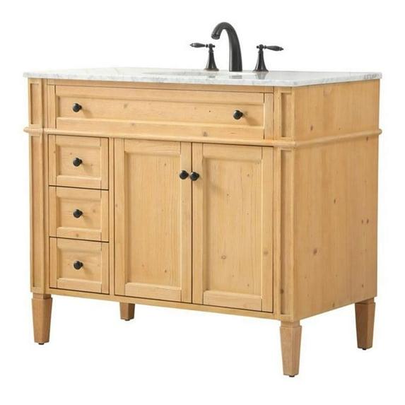 Rivers 40" Free-Standing Single Bathroom Vanity Set with Marble Vanity Top