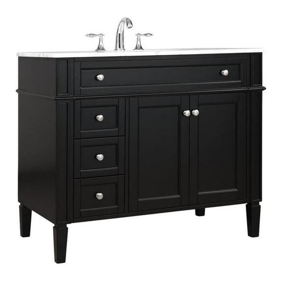 Rivers 40" Free-Standing Single Bathroom Vanity Set with Marble Vanity Top