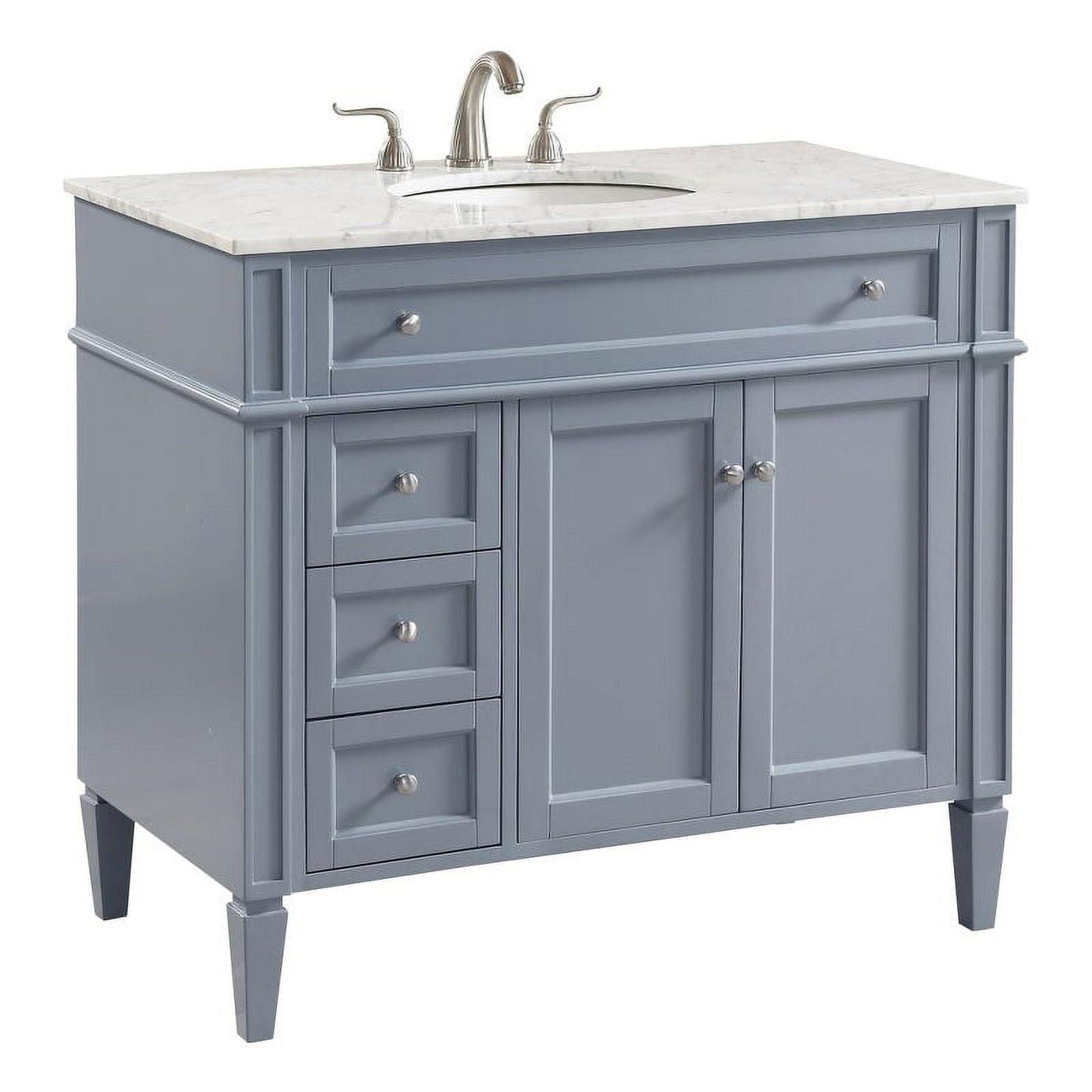 Park Avenue Classic Grey 40" Marble Top Single Vanity Set