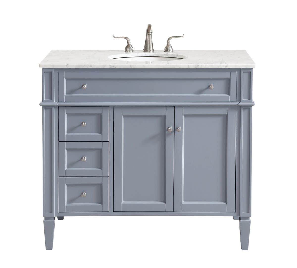 Rivers 40" Free-Standing Single Bathroom Vanity Set with Marble Vanity Top