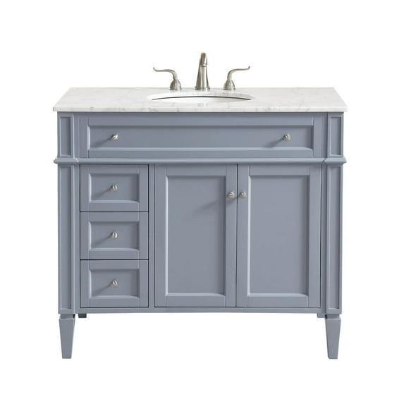 Rivers 40" Free-Standing Single Bathroom Vanity Set with Marble Vanity Top