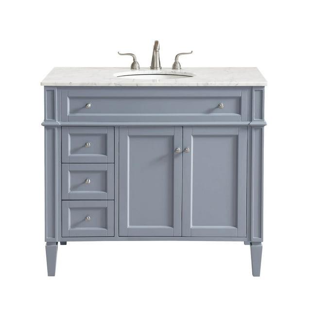 Rivers 40" Free-Standing Single Bathroom Vanity Set with Marble Vanity Top