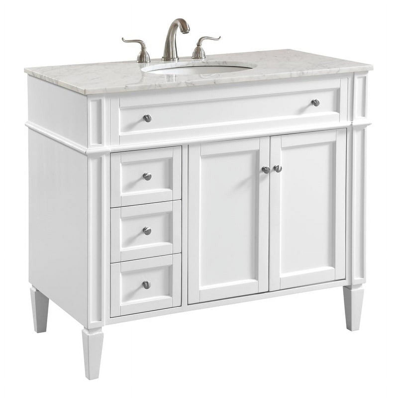 Lessie 40" Free-Standing Single Bathroom Vanity Set with Marble Vanity Top