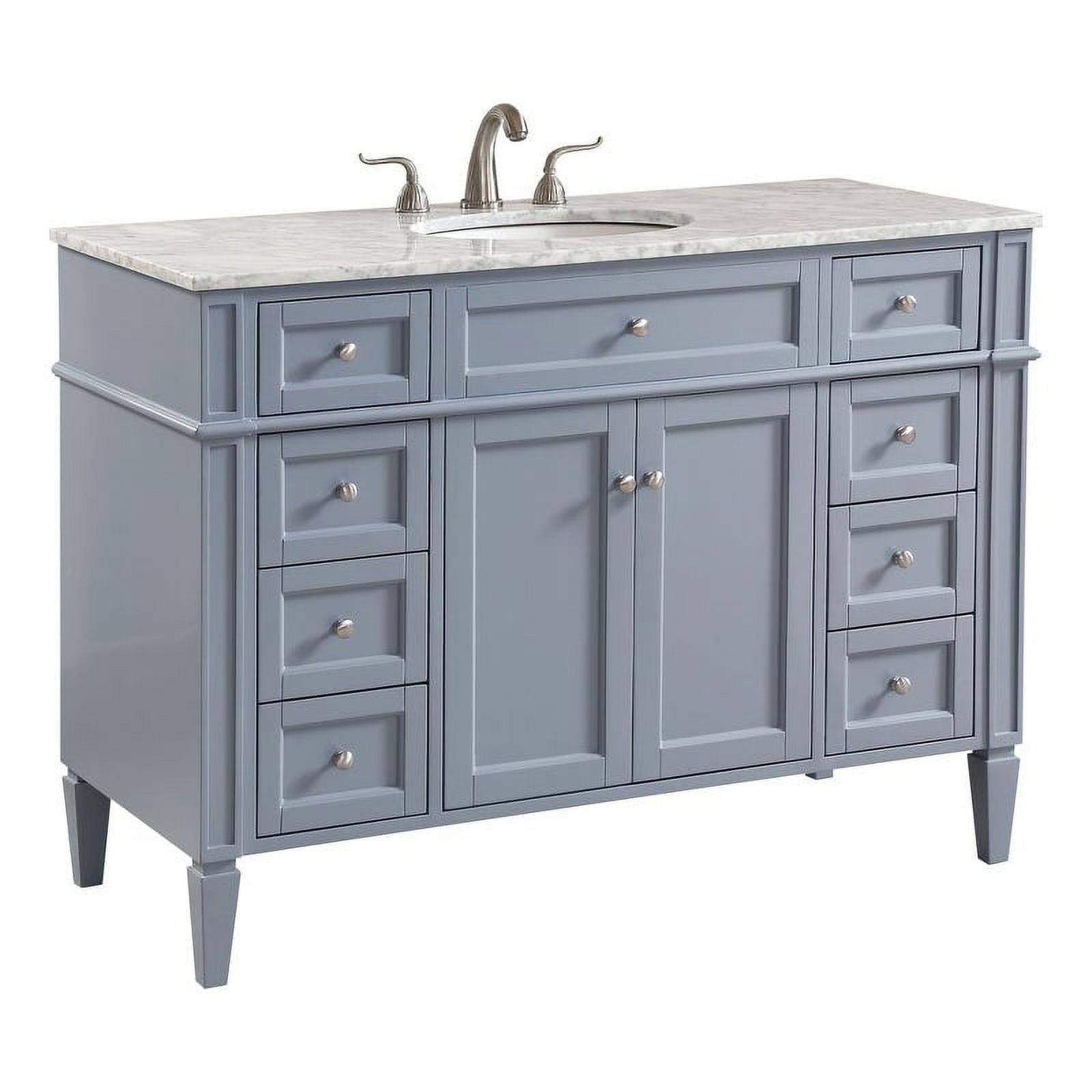 Elegant Decor Park Avenue 48" Wood Single Bathroom Vanity in Gray