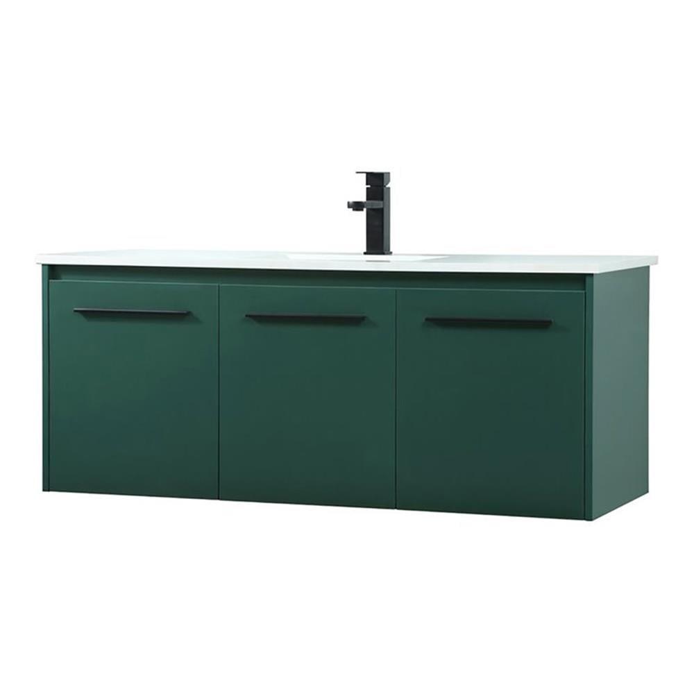 Elegant Decor Penn 48" Aluminum Alloy MDF Single Bathroom Vanity in Green