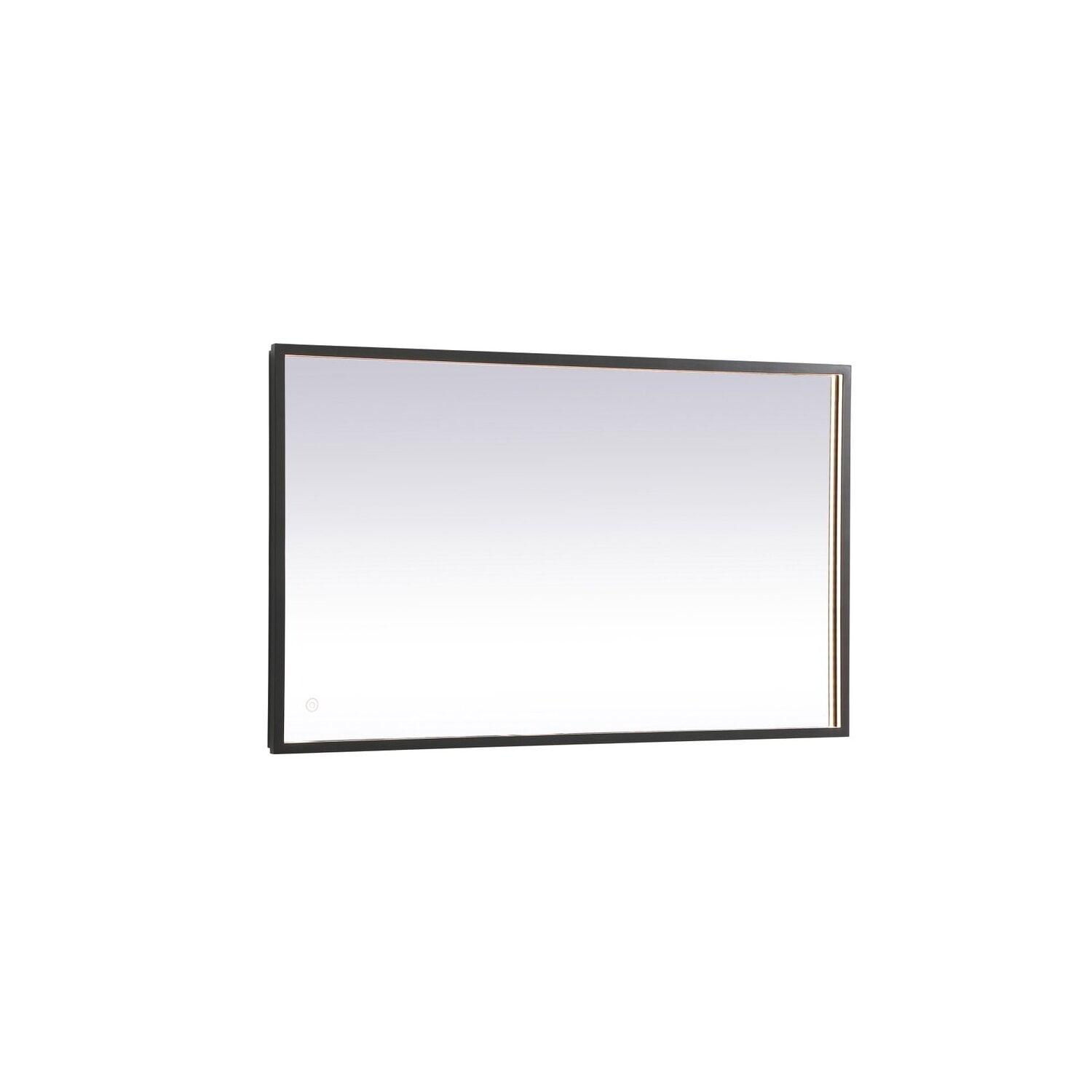 Elegant Lighting Pier 24x30 inch LED Mirror with Adjustable Color Temperature 3000K/4200K/6400K in Black
