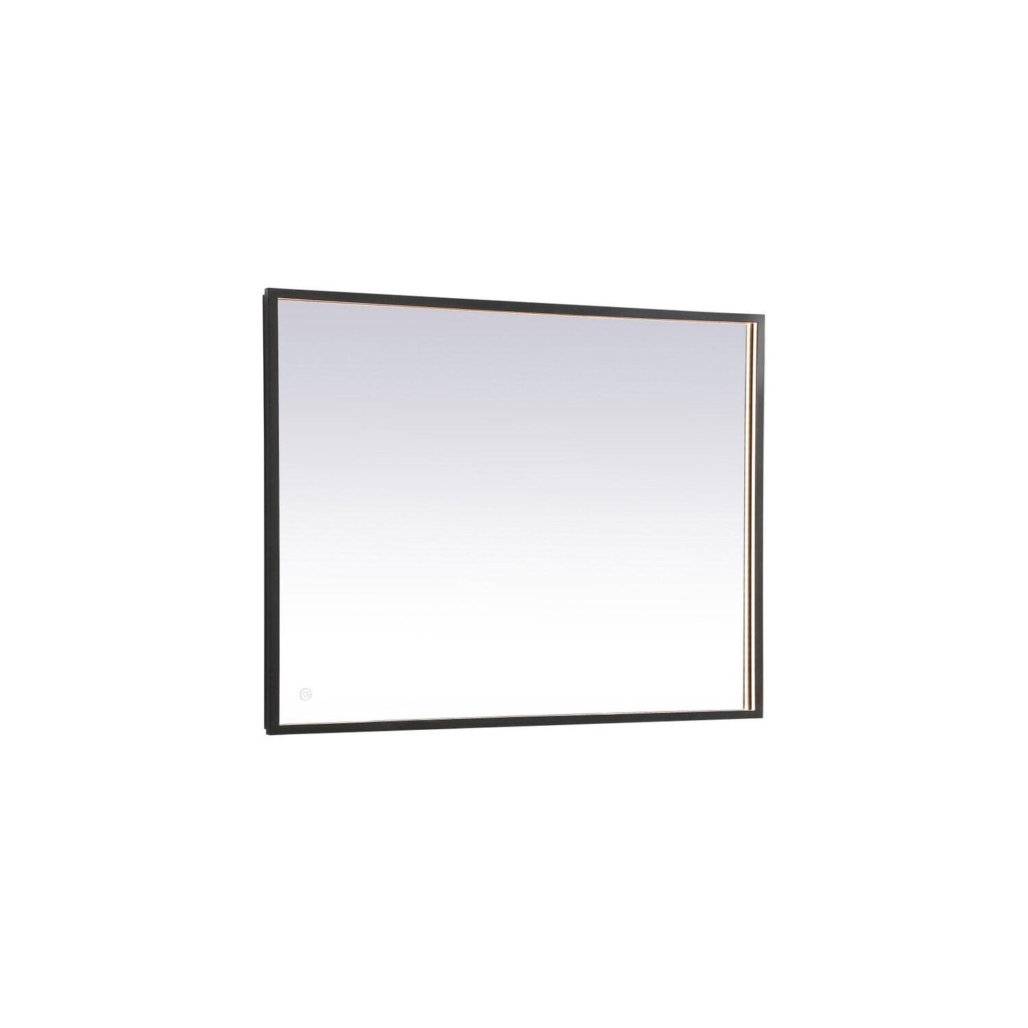 Elegant Lighting Pier 30x30 inch LED Mirror with Adjustable Color Temperature 3000K/4200K/6400K in Black