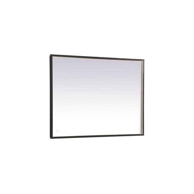 Elegant Lighting Pier 30x30 inch LED Mirror with Adjustable Color Temperature 3000K/4200K/6400K in Black