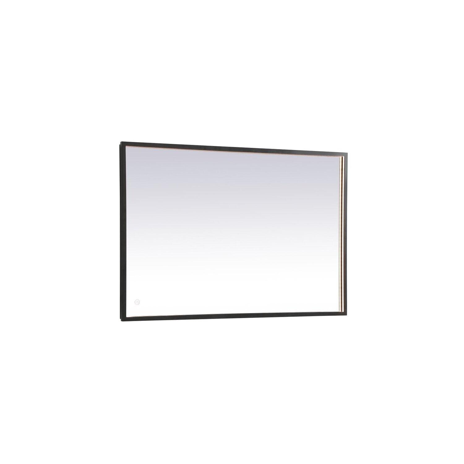 Elegant Lighting Pier 27x30 inch LED Mirror with Adjustable Color Temperature 3000K/4200K/6400K in Black