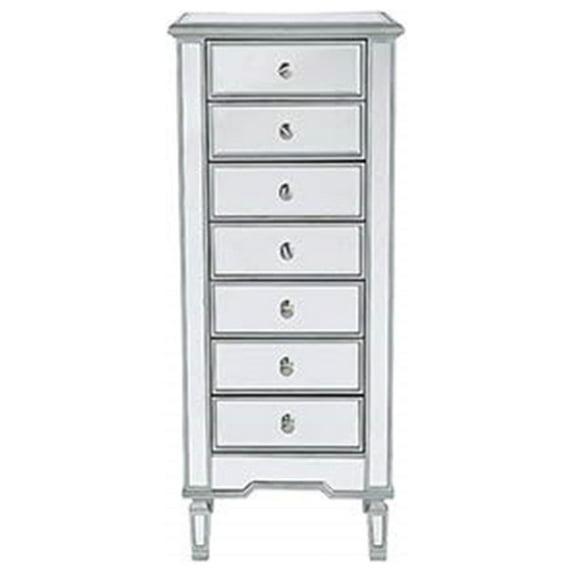 Lingerie Chest 7 drawers 20in. W x 15in. D x 48in. H in antique silver paint
