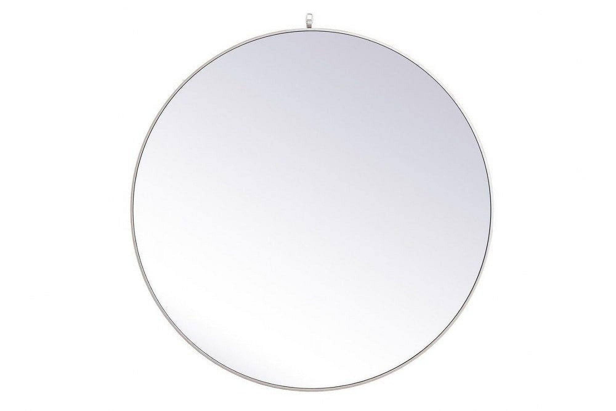 Elegant Lighting Metal frame round mirror with decorative hook 45 inch in Silver