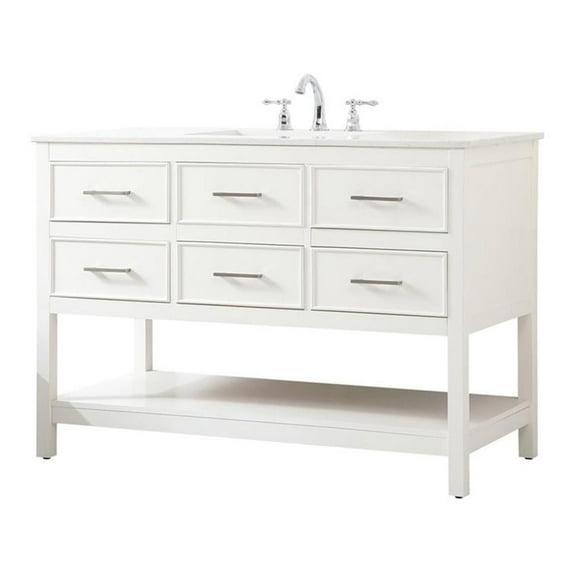 Elegant Decor Sinclaire 48" Aluminum Alloy & MDF Single Bathroom Vanity in White