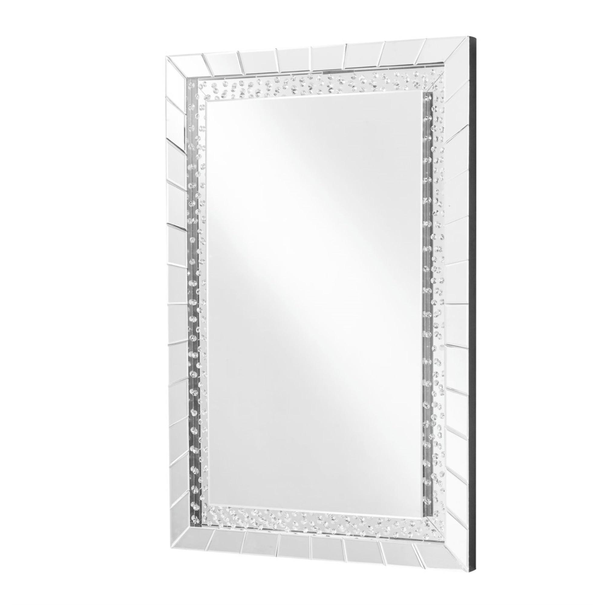 Sparkle Glam 47" Contemporary Crystal Beveled Mirror