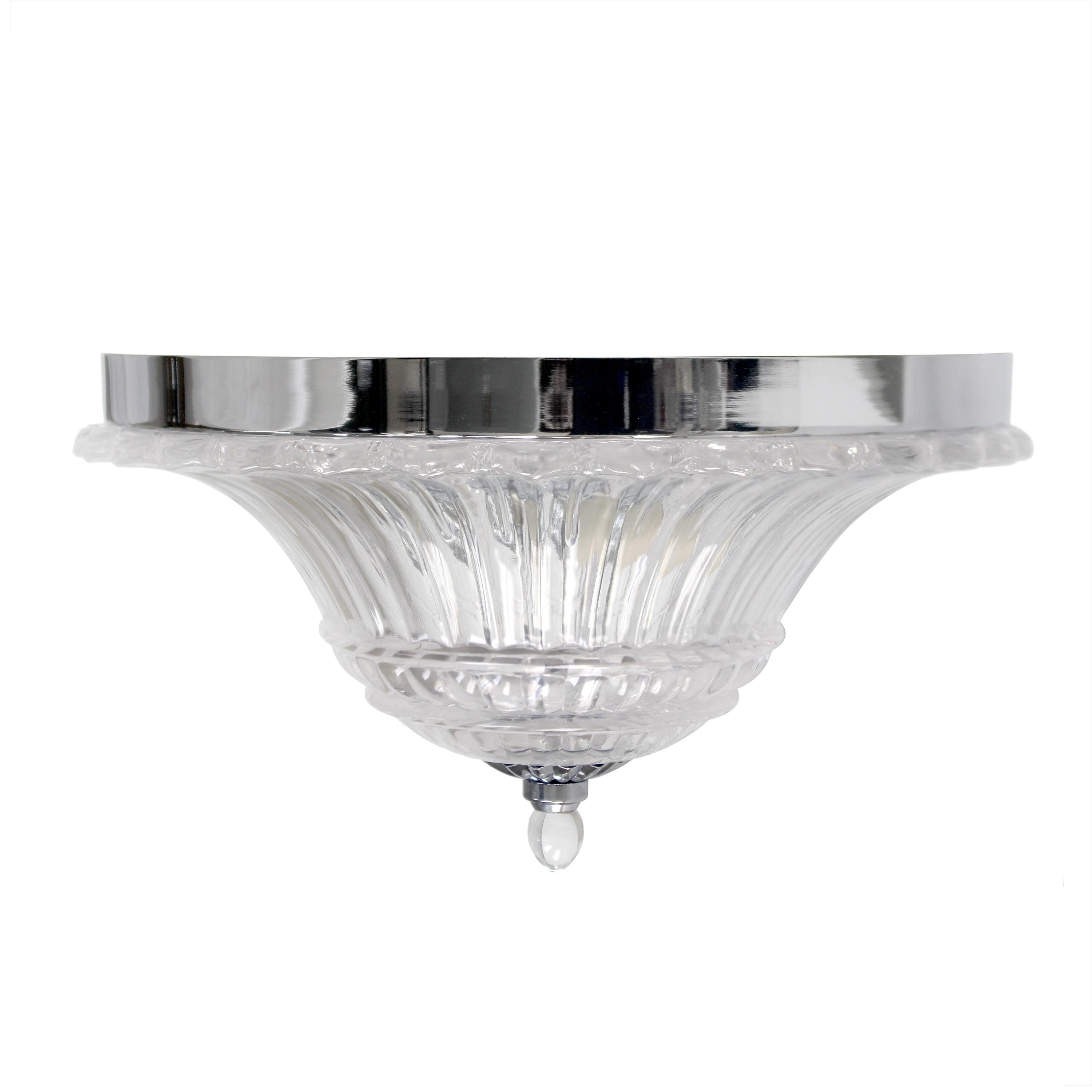 Glacier Petal 14" Glass Ceiling Light with Chrome Finish