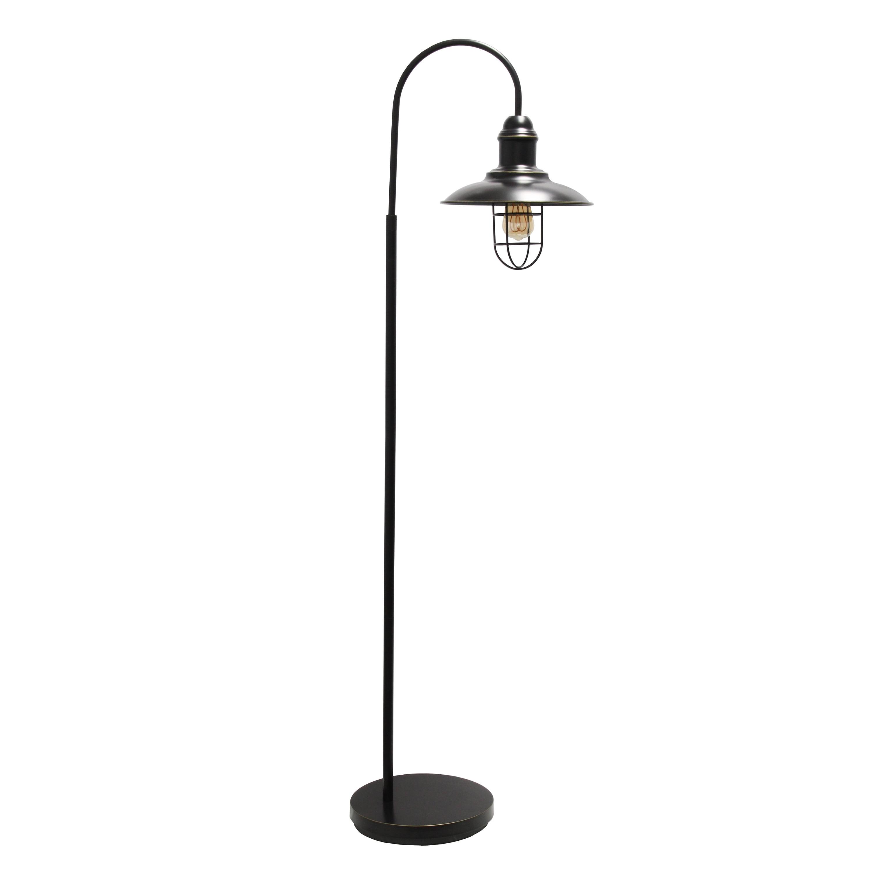 Edison-Inspired Rustic Bronze Floor Lamp with Smart Assistant Compatibility