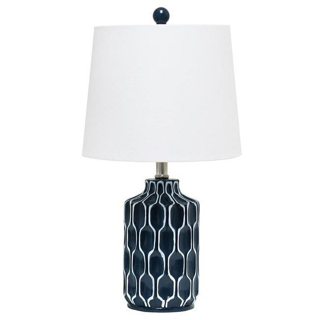 Sophisticated Blue and White Handpainted Resin Table Lamp