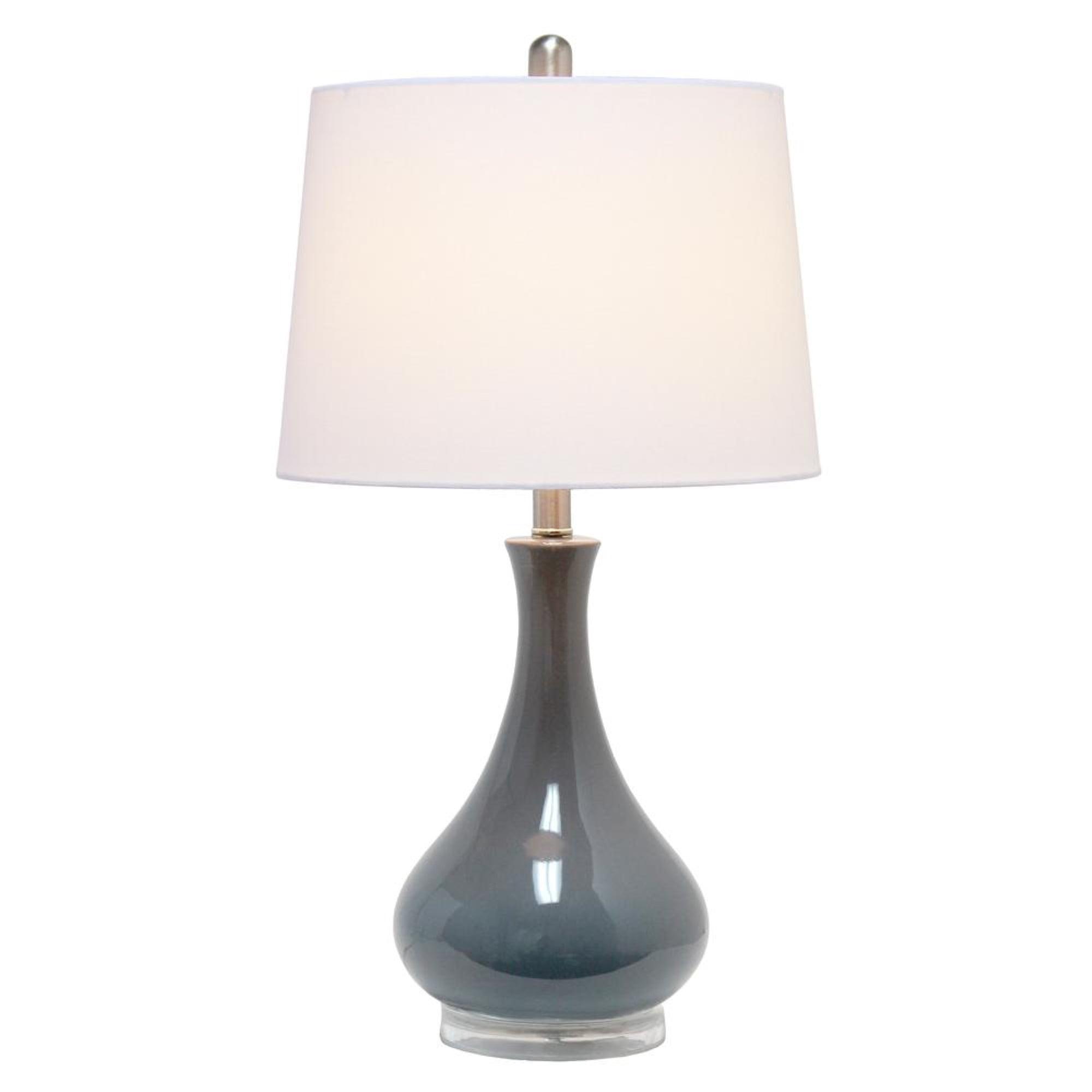 Ceramic Tear Drop Shaped Table Lamp, Gray