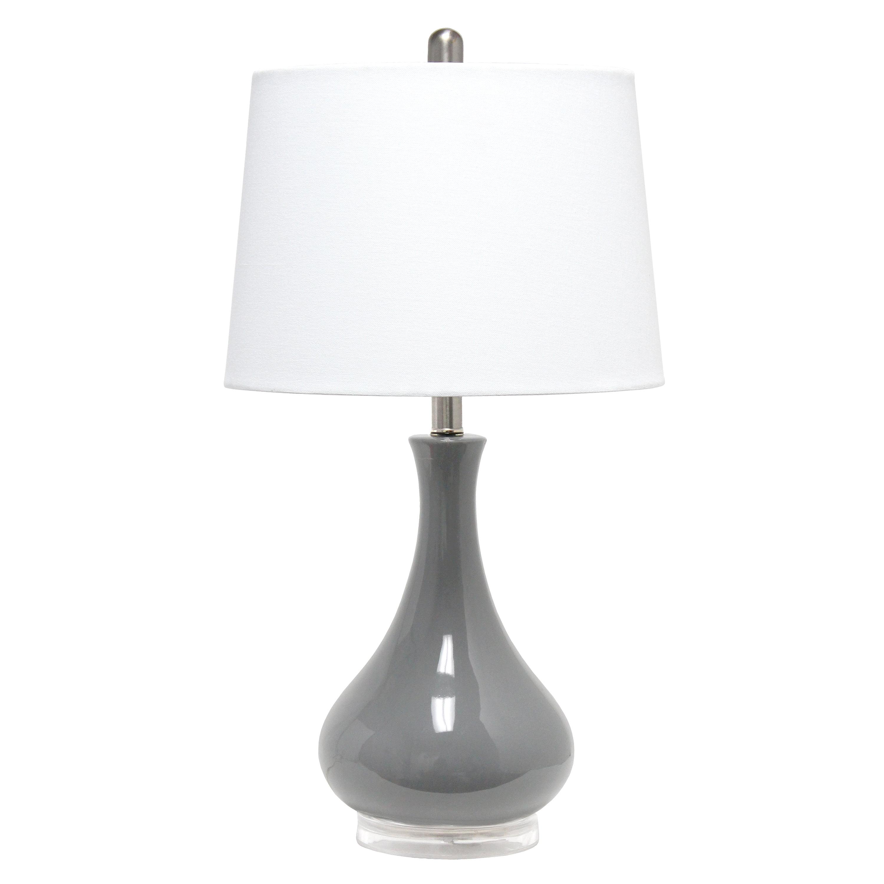 Ceramic Tear Drop Shaped Table Lamp, Gray