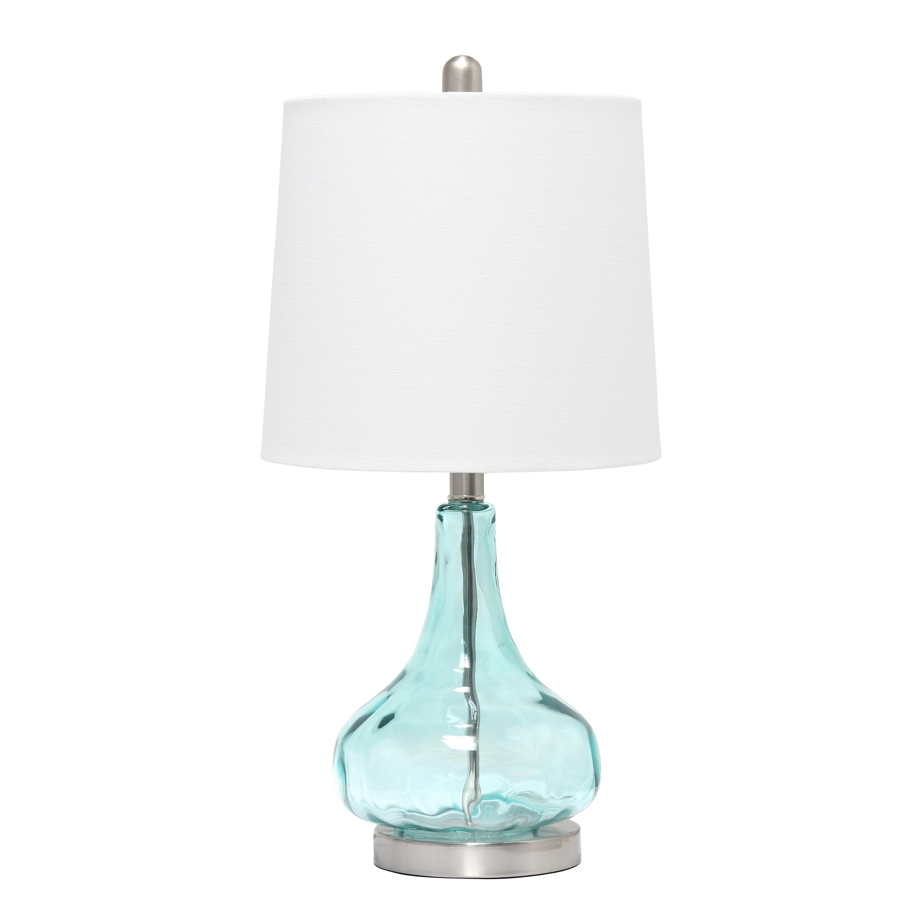 Elegant Designs Clear Glass Table Lamp, Blue