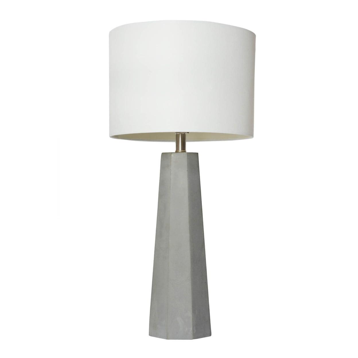 Elegant Designs Concrete Table Lamp with Fabric Shade