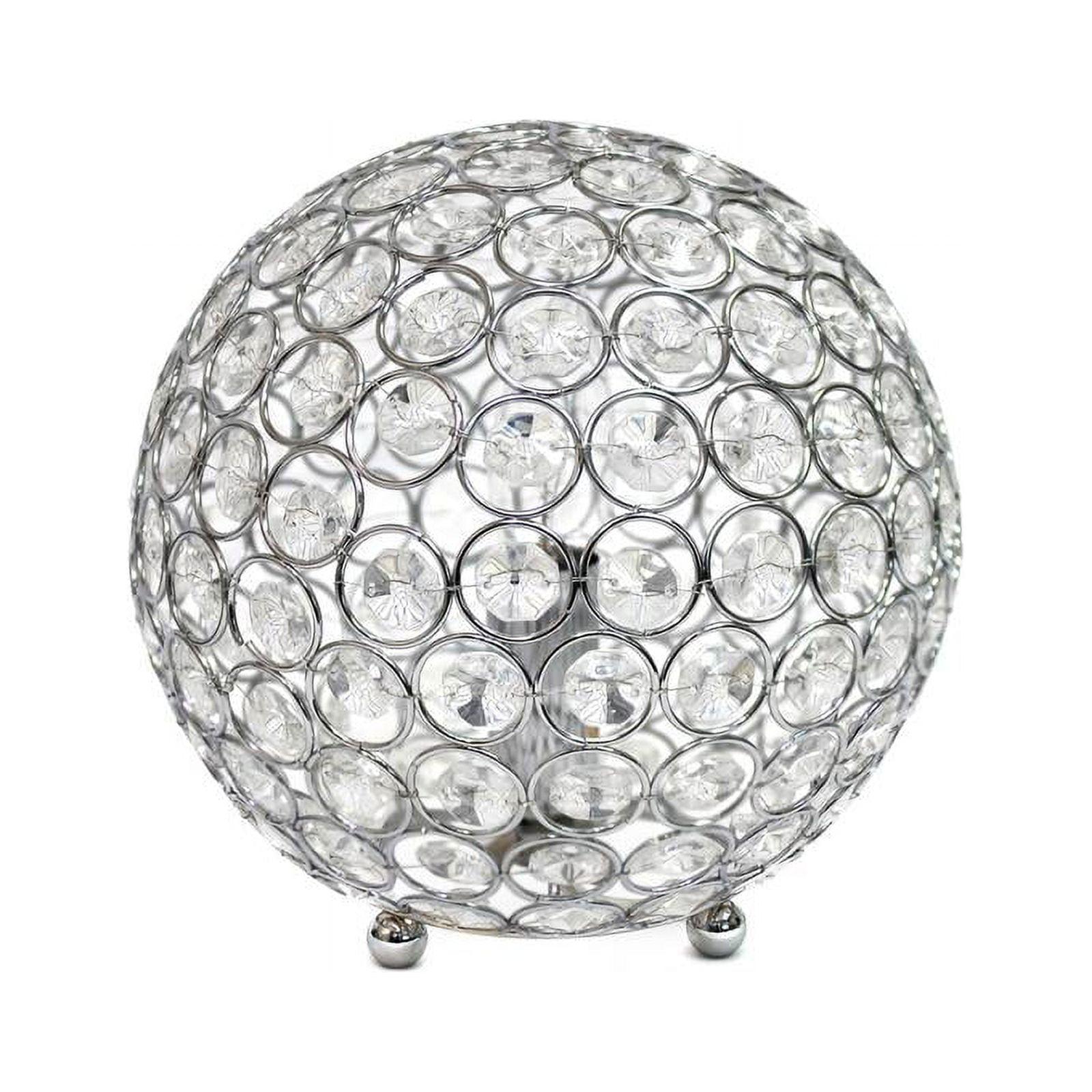 Chrome Crystal Ball Sequin Table Lamp for Kids Nursery