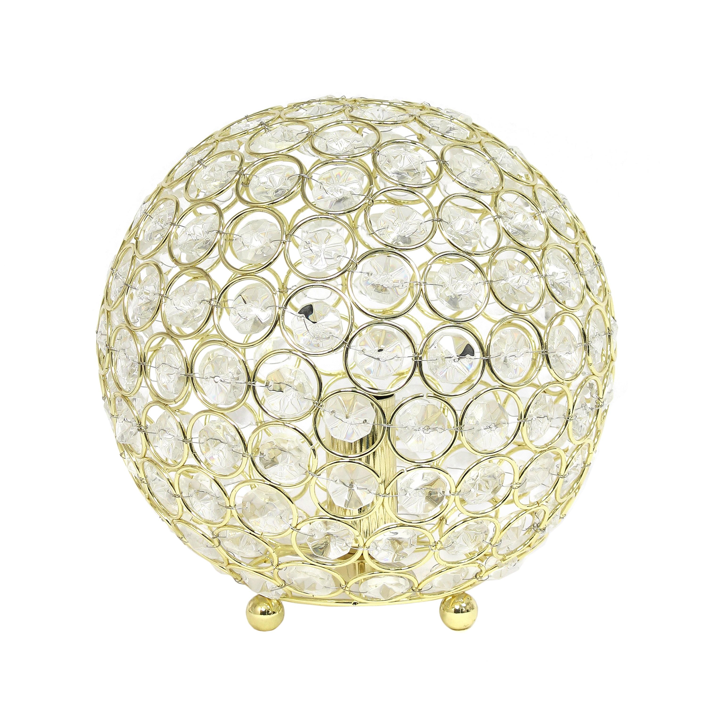 Bronze Crystal Ball Sequin Table Lamp for Kids Nursery