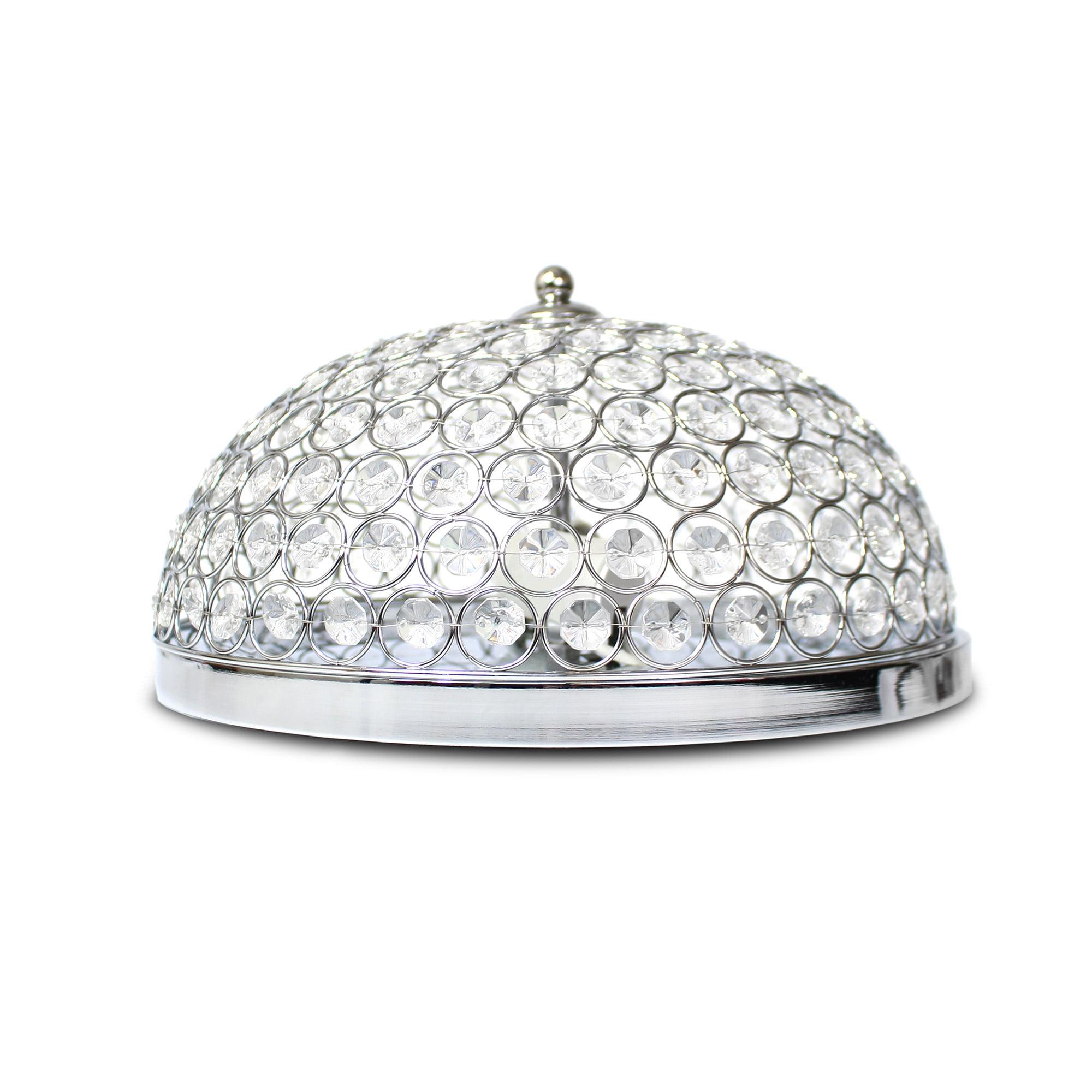 Elegant 15'' Chrome Crystal Incandescent Ceiling Flush Mount