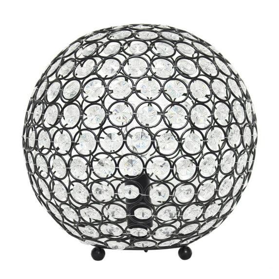 10" Elipse Crystal Ball Sequin Table Lamp Bronze - Elegant Designs: UL Listed, No Assembly Required, Metal & Crystal Shade
