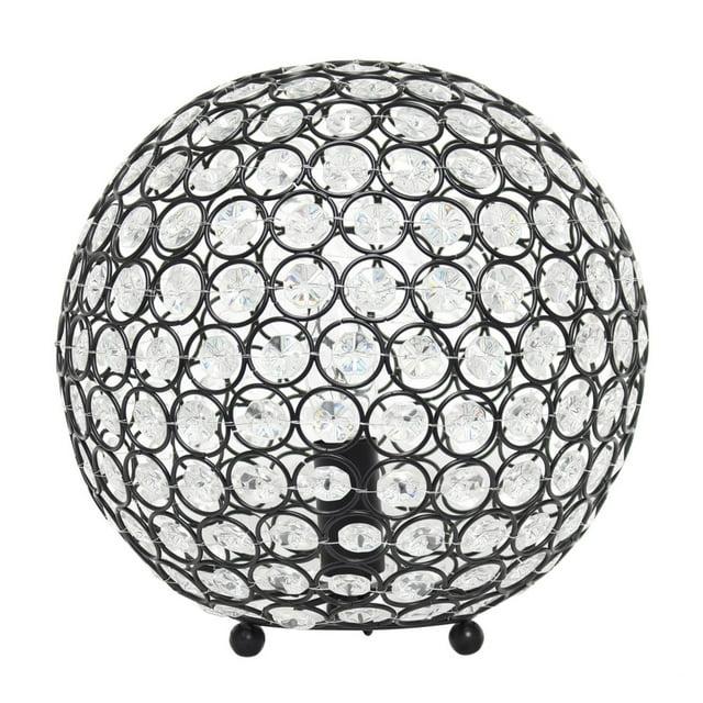 10" Elipse Crystal Ball Sequin Table Lamp Bronze - Elegant Designs: UL Listed, No Assembly Required, Metal & Crystal Shade