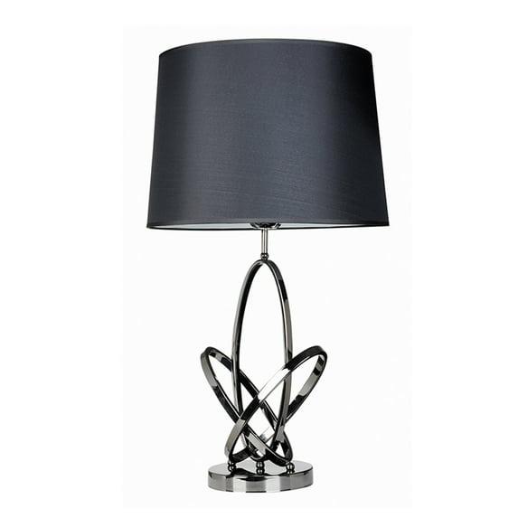 Mod Art Polished Table Lamp with Shade Metallic Silver - Elegant Designs: UL Listed, 3-Way Switch, No Assembly Required