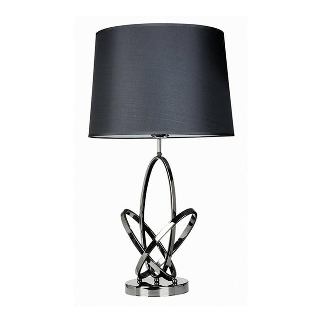 Mod Art Polished Table Lamp with Shade Metallic Silver - Elegant Designs: UL Listed, 3-Way Switch, No Assembly Required