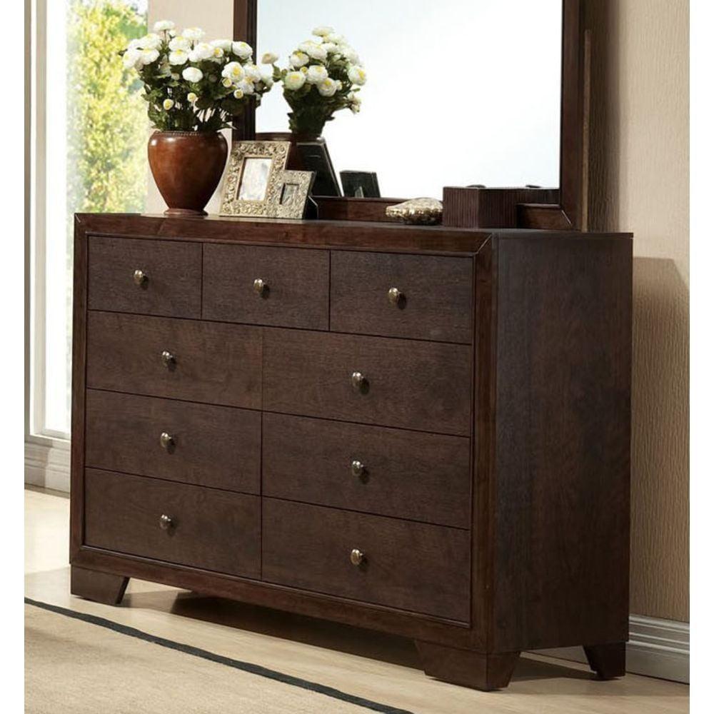 Espresso Double Dresser with Dovetail and Felt Lined Drawers