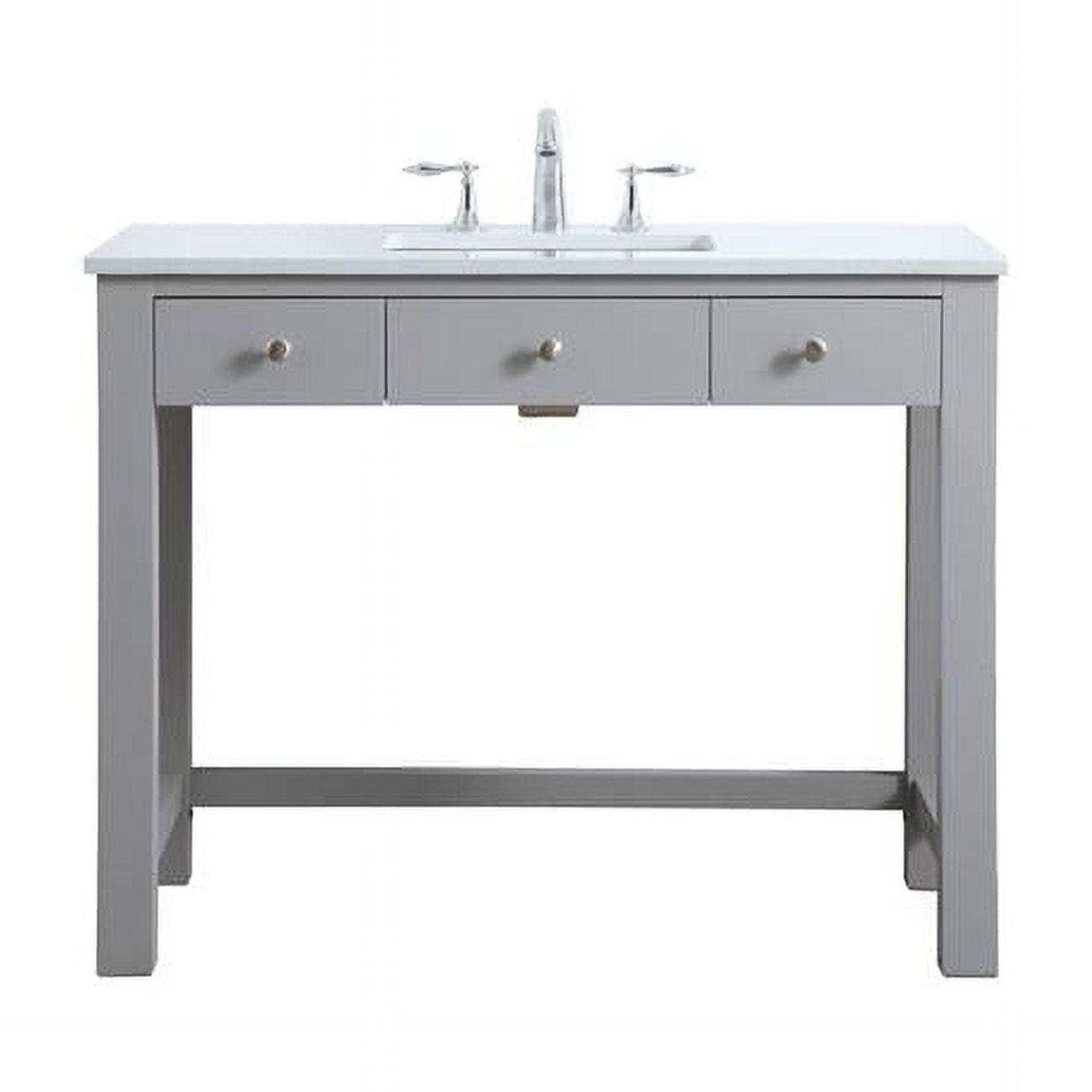 Hudson 42'' Single Bathroom Vanity with Engineered Marble Top