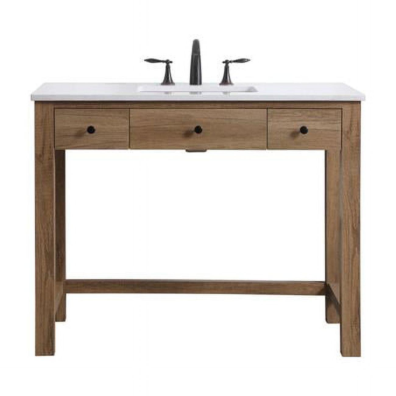 Hudson 42'' Single Bathroom Vanity with Engineered Marble Top