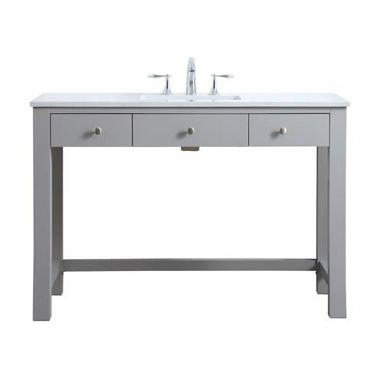 Hudson 48'' Single Bathroom Vanity with Engineered Marble Top