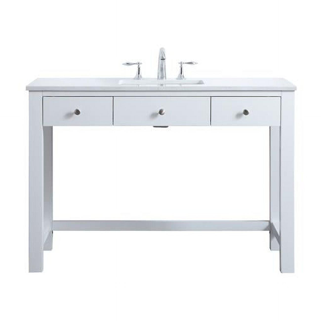 Hudson 48'' Single Bathroom Vanity with Engineered Marble Top