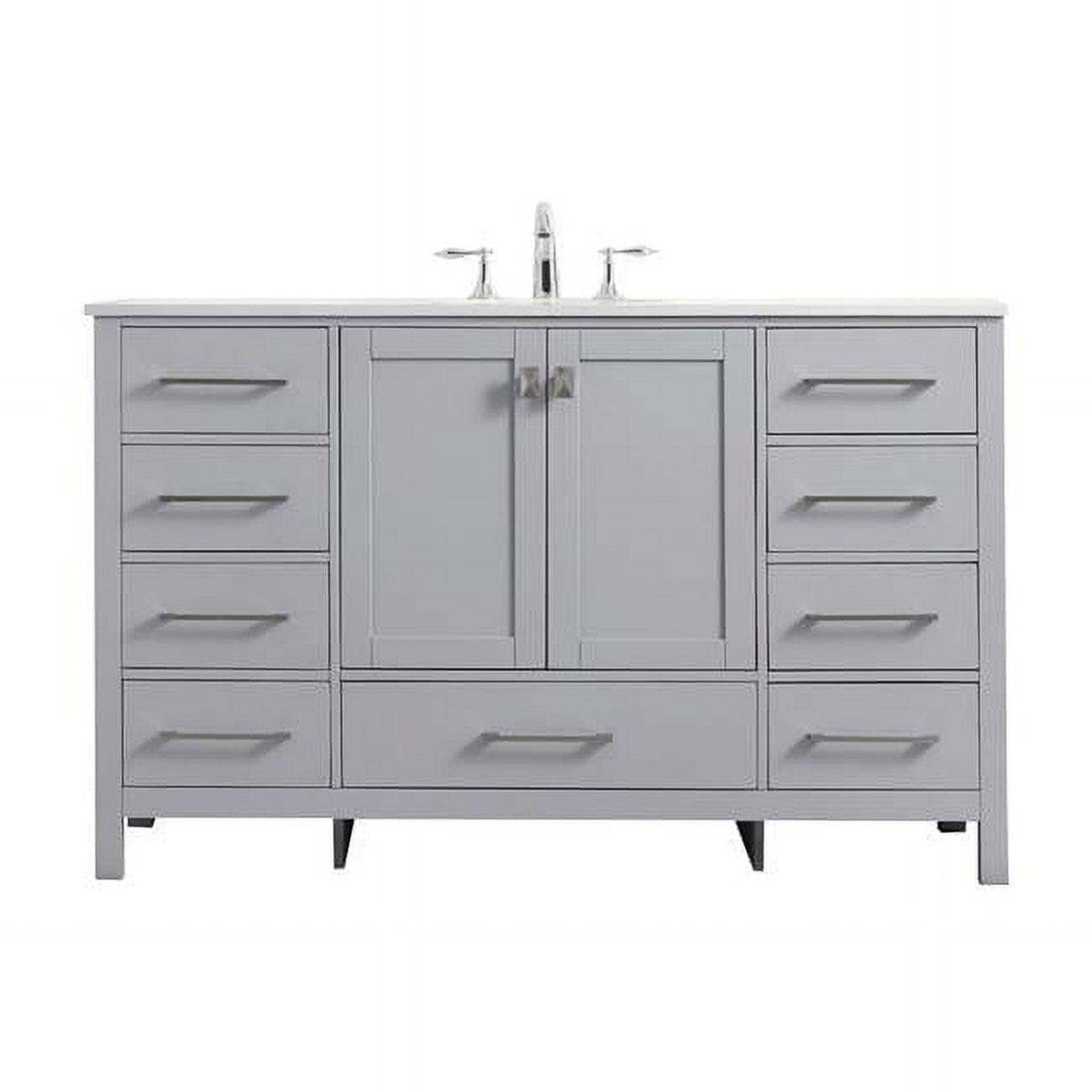 Irene 54'' Single Bathroom Vanity with Engineered Marble Top