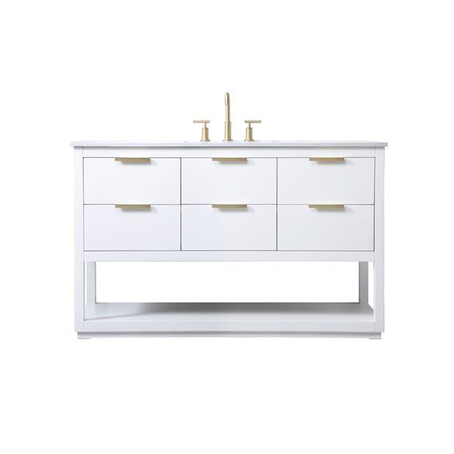 Elegant Kitchen & Bath  54 in. Single Bathroom Vanity, White