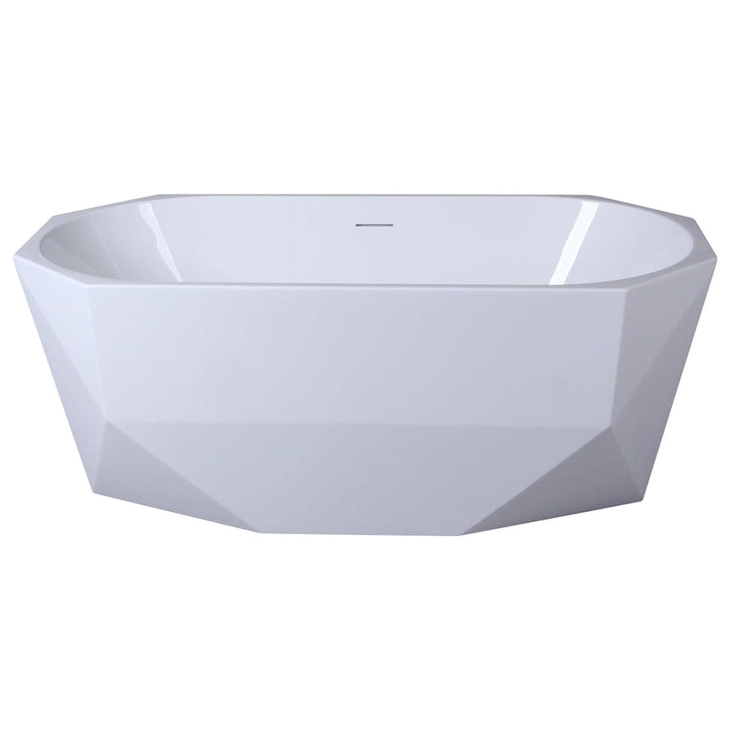 Ethen 59'' x 29.5'' Freestanding Soaking Acrylic Bathtub