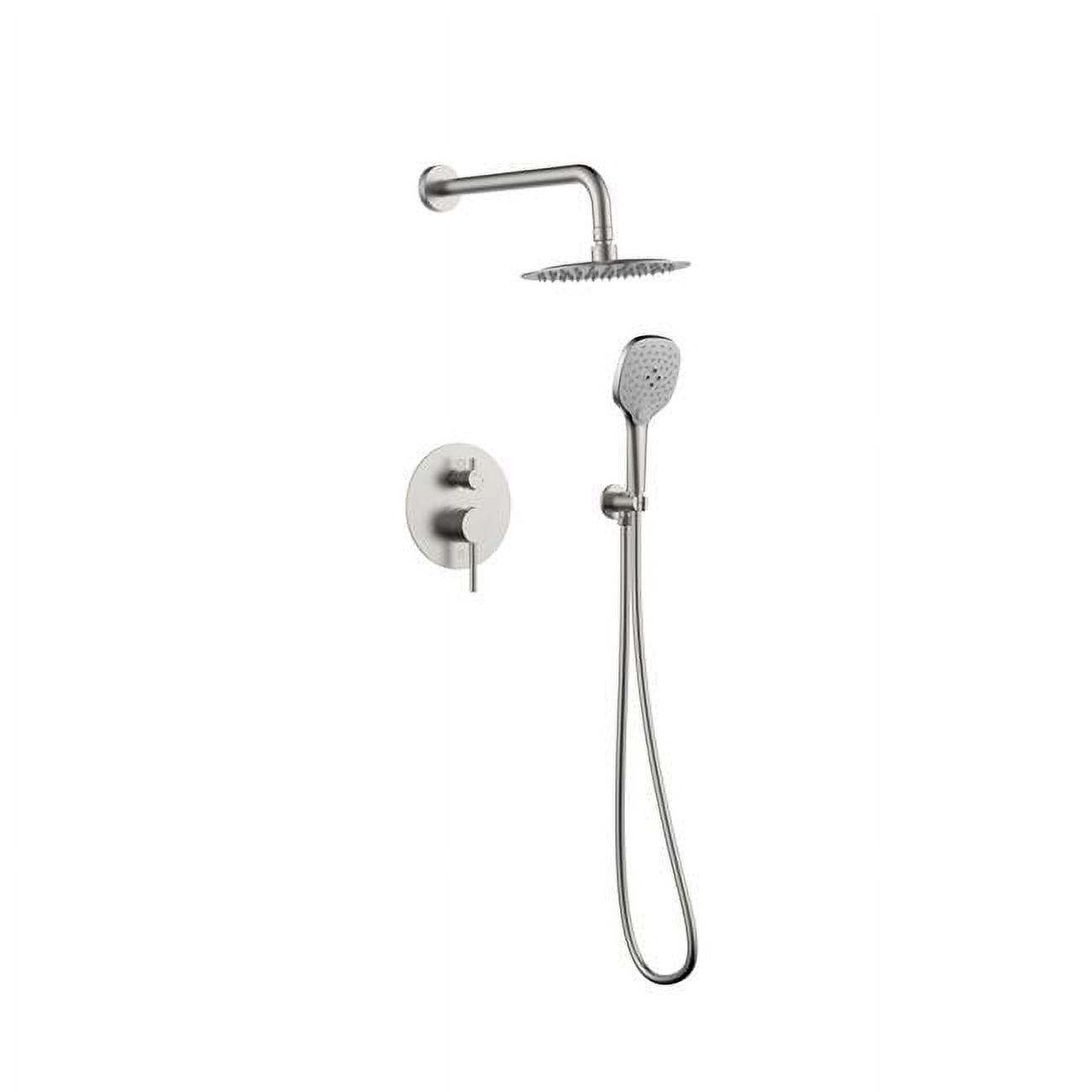 Brushed Nickel Dual Shower System with Handheld and Wall Mount